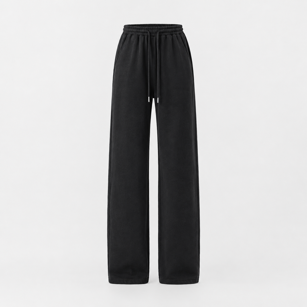 Harper Cotton Drawstring Pants in Black
