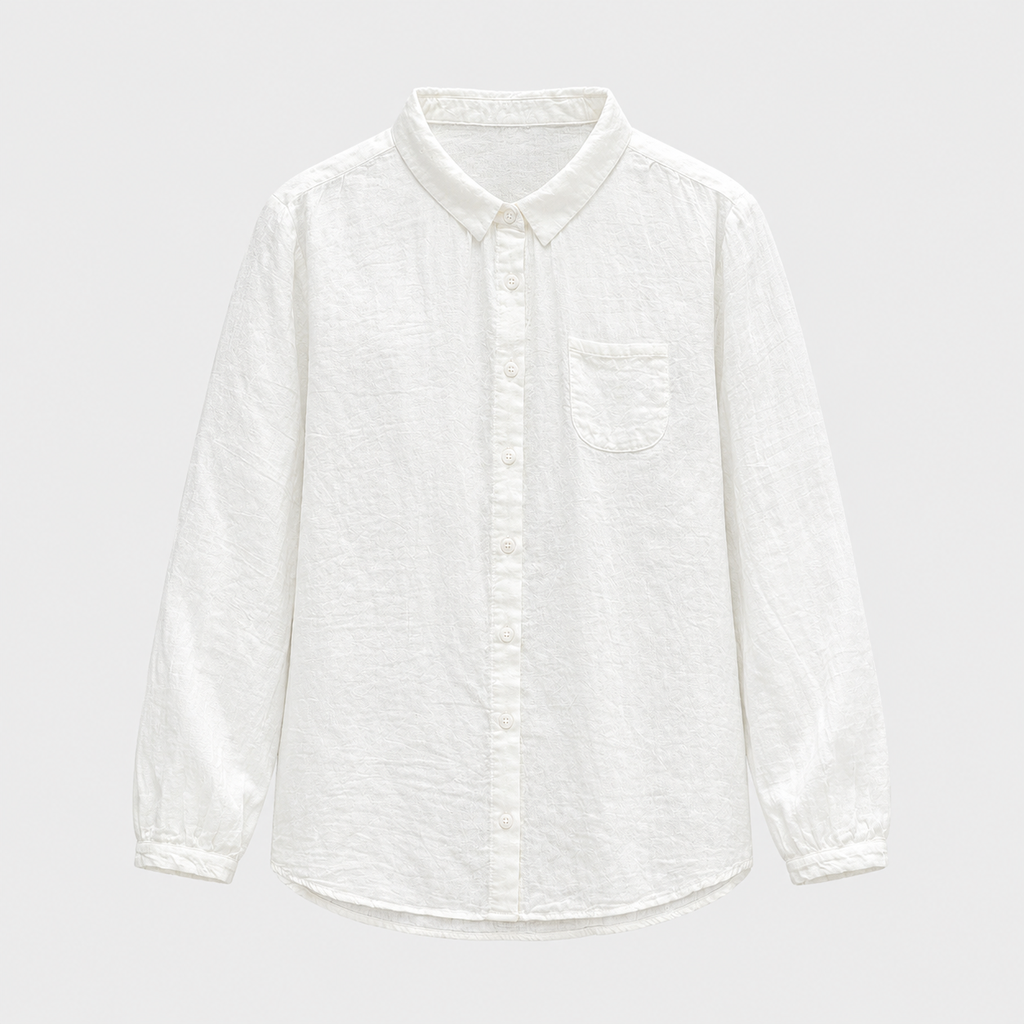 Rowan Crinkle Cotton Shirt in White