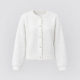 Clara Textured Cardigan in White