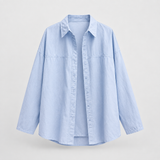 Ellis Relaxed Cotton Shirt in Blue