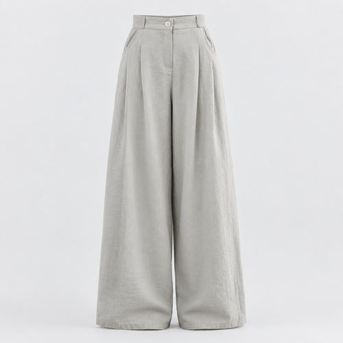 Avery Pleated Pants in Cement Gray