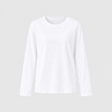 Wren Cotton Long-Sleeve Tee in Ivory White