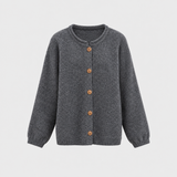 June Button Cardigan in Dark Gray