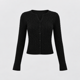 Sloane Ribbed Cardigan in Black