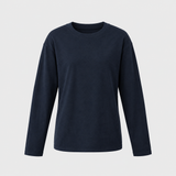 Wren Cotton Long-Sleeve Tee in Midnight Blue