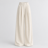 Avery Pleated Pants in Milky White