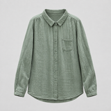 Rowan Crinkle Cotton Shirt in Bean Green